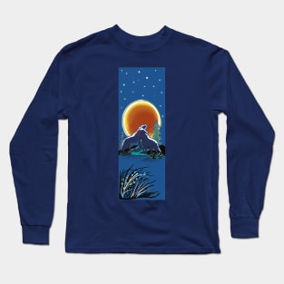 Blood Red Wolf Moon Long Sleeve T-Shirt